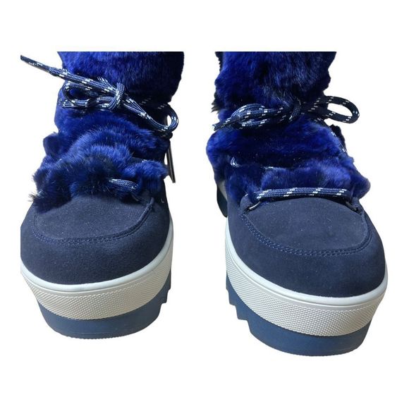 Cougar Vanity Vivian Blue Faux Fur Trim Winter Boots - Picture 6 of 11